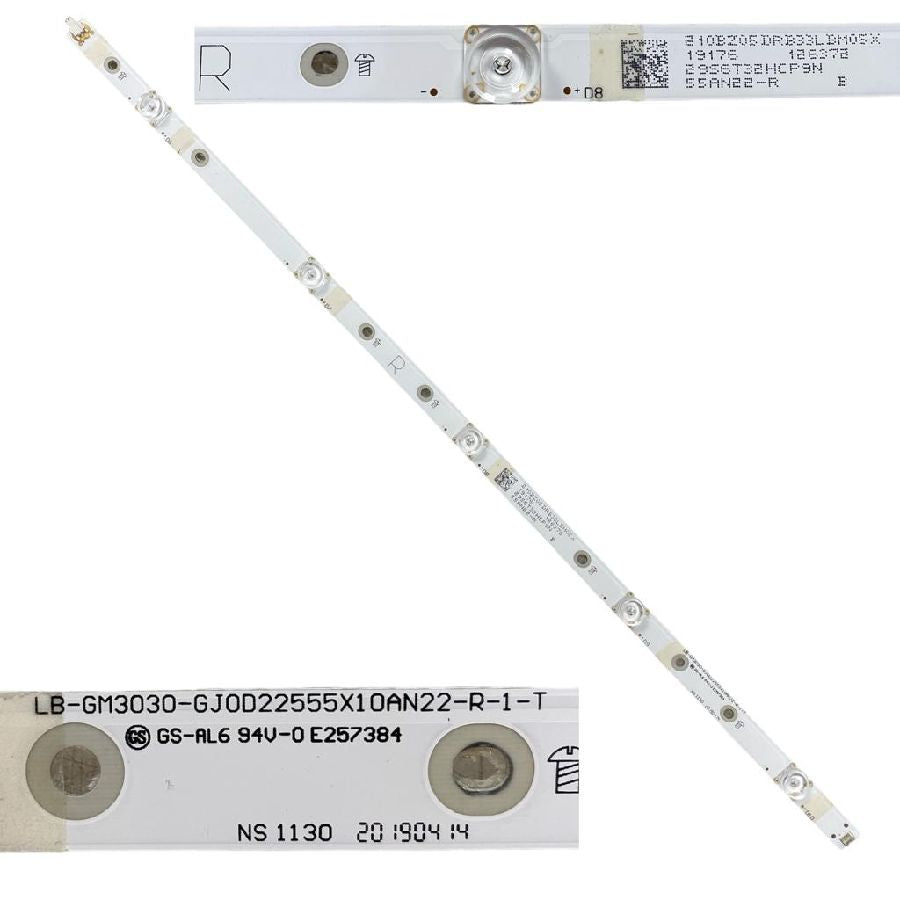 Tira 5 leds Philips 55PUS6754/12 LB-GM3030-GJ0D22555X10AN22-R-1-T Type R swap de desmontaje