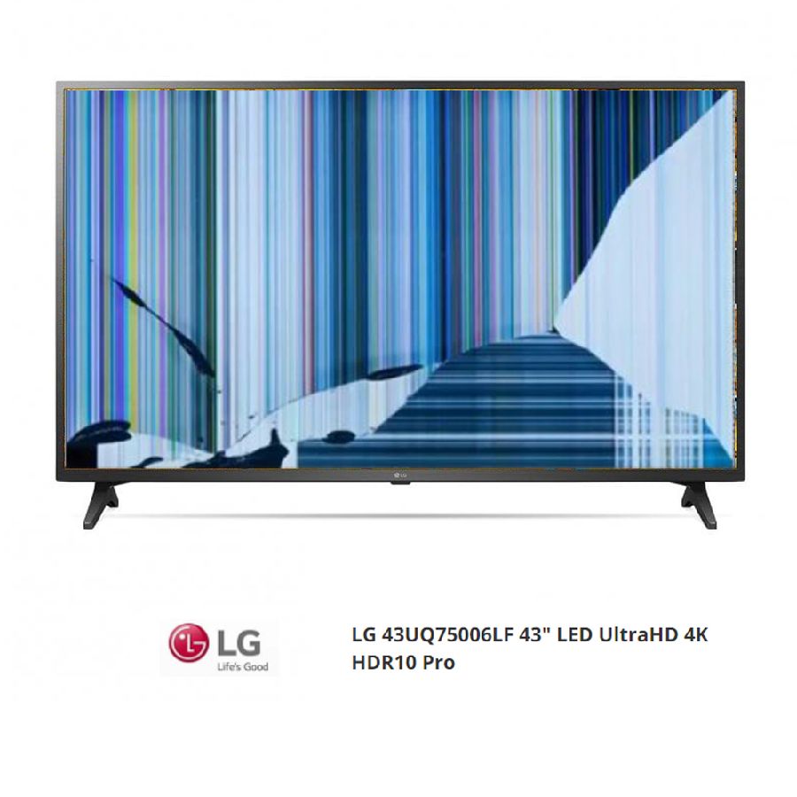 LG 43UQ75006LF NUEVO, Con pantalla - panel rota, para despiece. SIN MANDO A DISTANCIA.