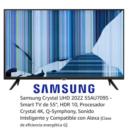 Samsung UE55AU7095UXXC NUEVO, Con pantalla - panel rota, para despiece. SIN MANDO A DISTANCIA.