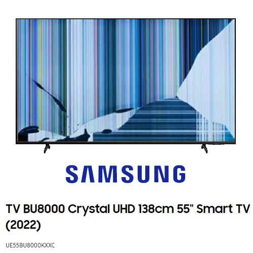 Samsung UE55BU8000KXXC NUEVO, Con pantalla - panel rota, para despiece. SIN MANDO A DISTANCIA.