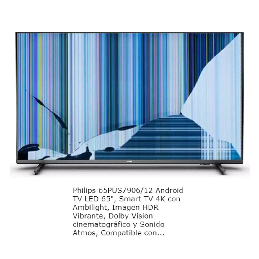 PHILIPS 65PUS7906/12, NUEVOS, Con pantalla - panel rota, para despiece. SIN MANDO A DISTANCIA.