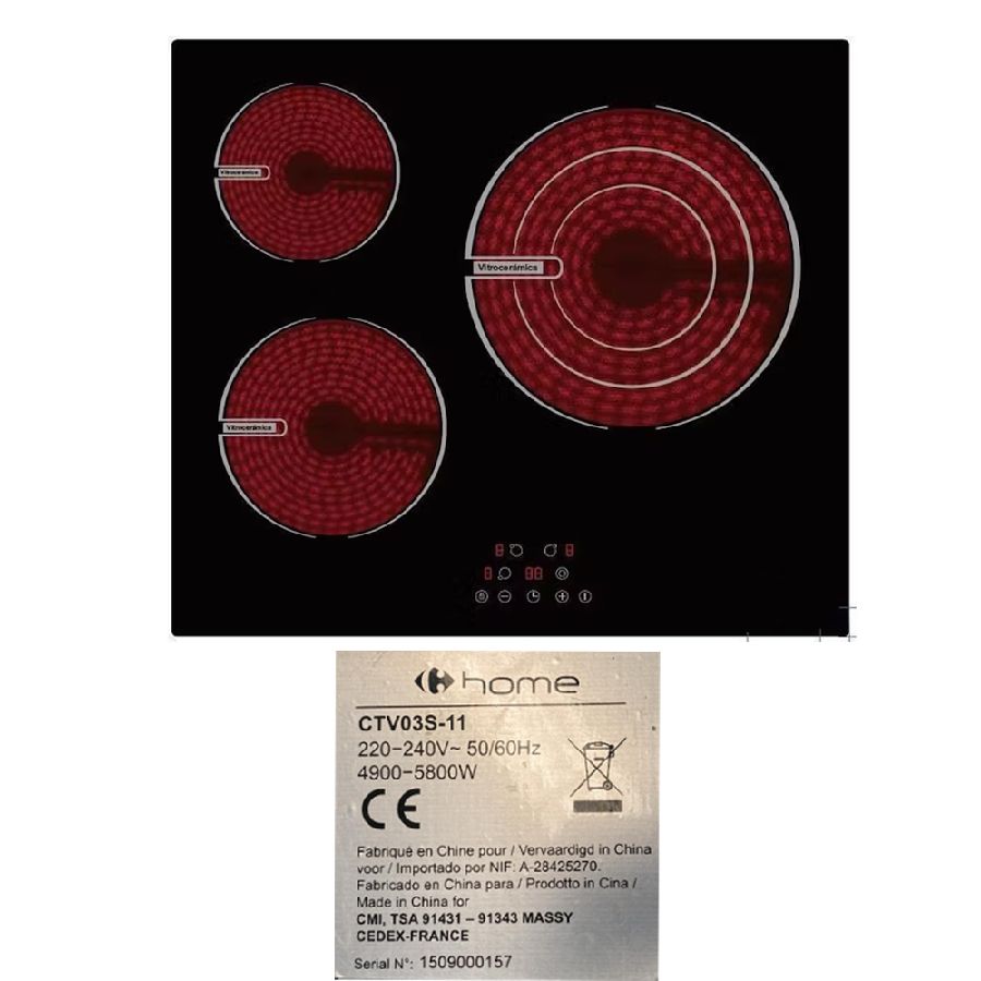 Despiece vitrocerámica CARREFOUR HOME CTV03S-11