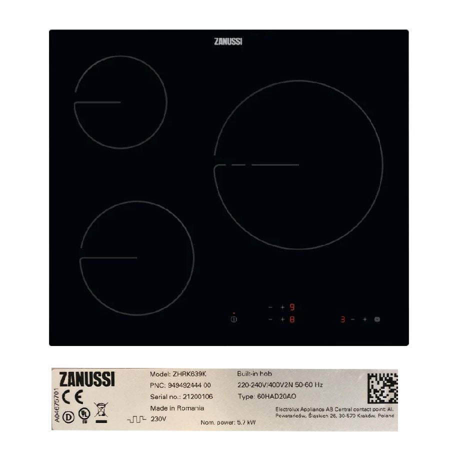 Despiece vitrocerámica ZANUSSI ZHRK639K