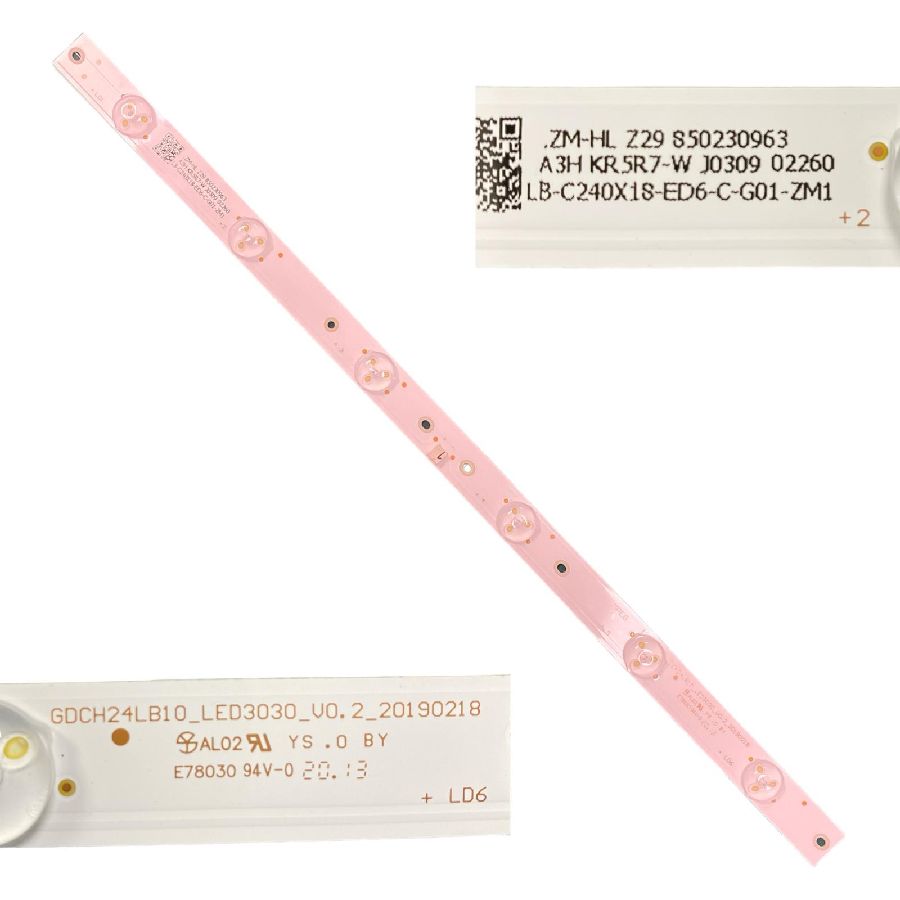 Tira 6 leds KUNFT K5182H24H GDCH24LB10_LED3030_V0.2_20190218