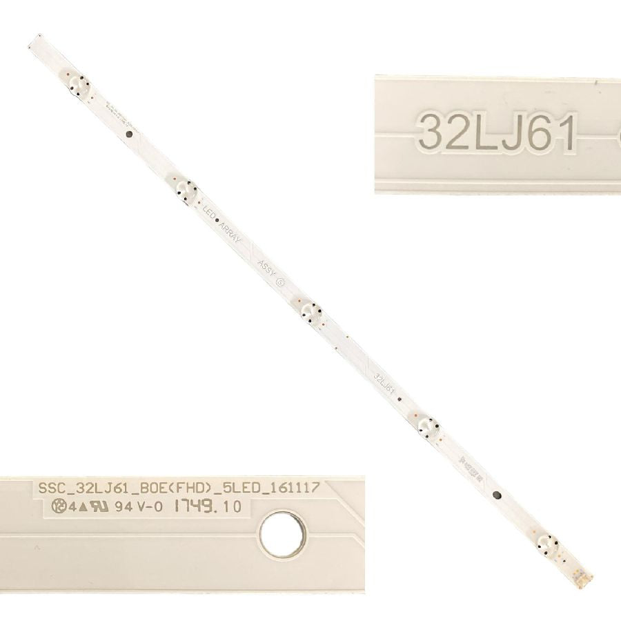 Tira 5 leds LG 32LQ63006LA 32LJ61 SSC_32LJ61_BOE(FHD)_ELED_161117