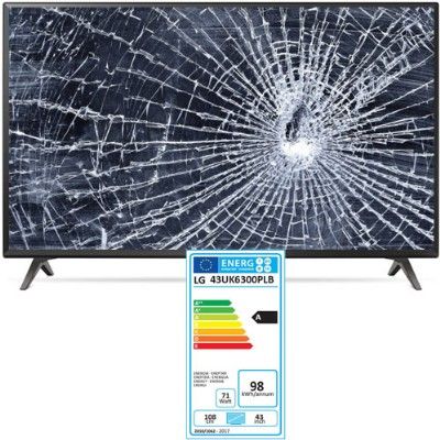 LG 43UK6300PLB, NUEVOS, Con pantalla - panel rota, para despiece. SIN MANDO A DISTANCIA.