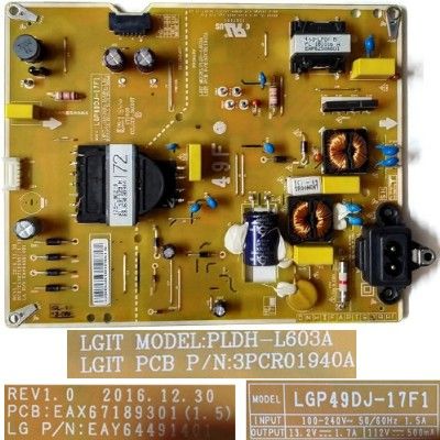 Fuente de Alimentación LG EAX67189301 (1.5) EAY64491401 LGP49DJ-17F1, LG 49LK5900PLA