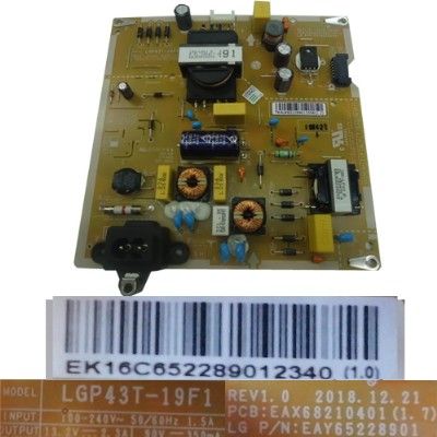 Fuente Alimentación EAX68210401(1.7), EK16C652289012340(1.0), EAY65228901, LGP43T-19F1, LG 43LM6300PLA