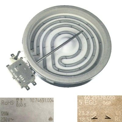 Resistencia Vitro 110.74631.004 60.25170.050 CATA TC 604 1200w 230V 16,5 cms SWAP/USADA