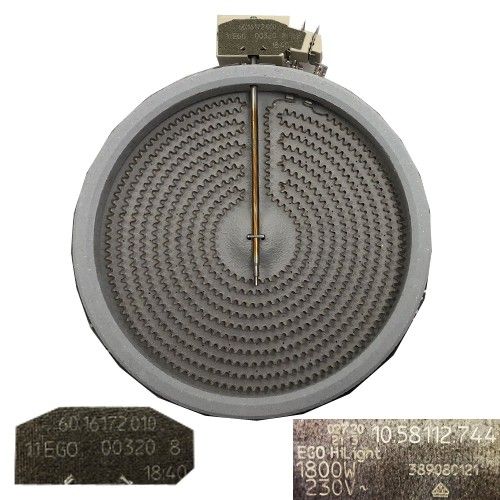 Resistencia Vitro AEG HK623021FB 20 cm, 60.16172.010, 1800w 10.58112.744 swap usado de desmontaje