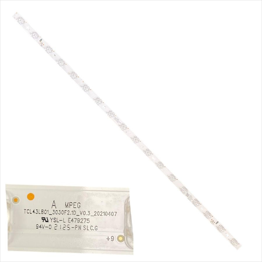 Tira 18 leds TCL 43C722X1 TCL43LB01_3030F2.1D_V0.3_20210407 YSL-L TYPE A