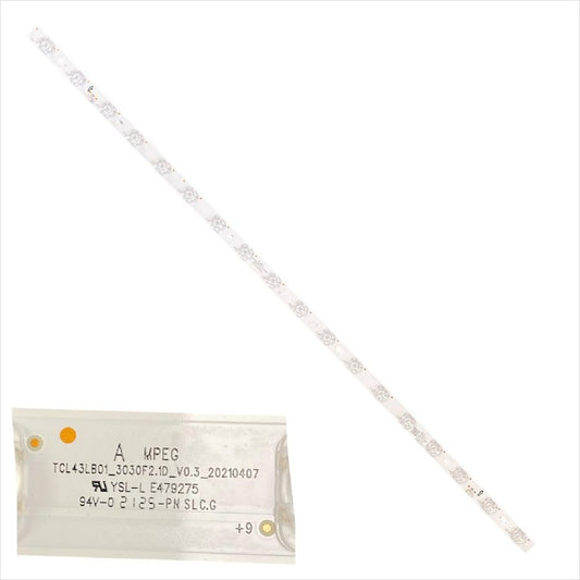 Tira 18 leds TCL 43C722X1 TCL43LB01_3030F2.1D_V0.3_20210407 YSL-L TYPE A