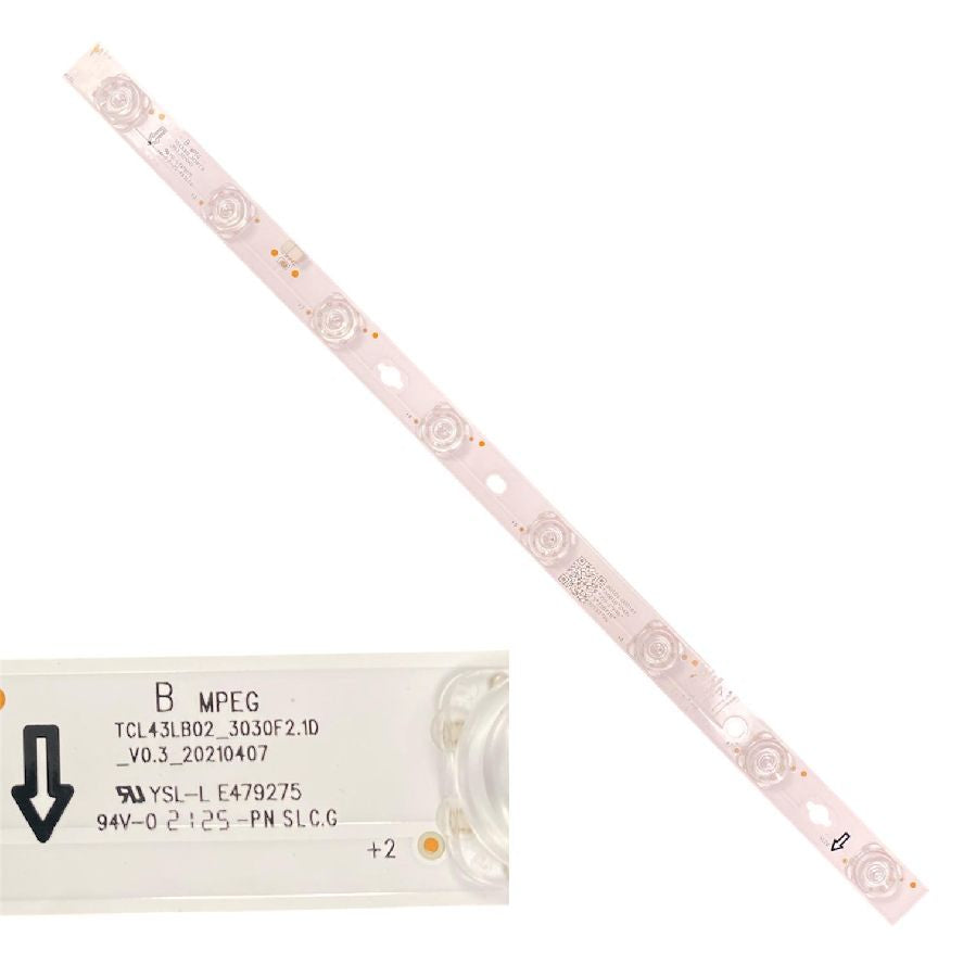 Tira 8 leds TCL 43C722X1 TCL43LB02_3030F2.1D_V0.3_20210407 YSL-L TYPE B