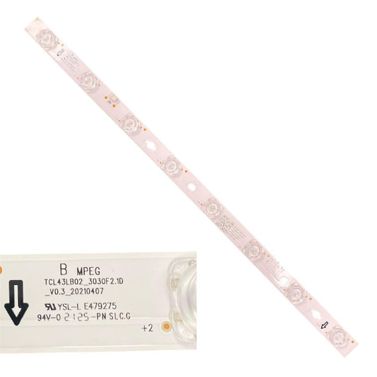 Tira 8 leds TCL 43C722X1 TCL43LB02_3030F2.1D_V0.3_20210407 YSL-L TYPE B