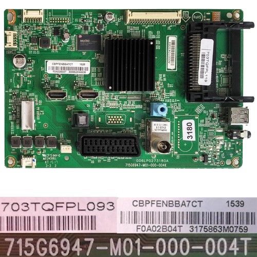 Placa Main 715G6947-M01-000-004T, F0A02B04T, CBPFENBBA7CT, PHILIPS 32PHH4100/88