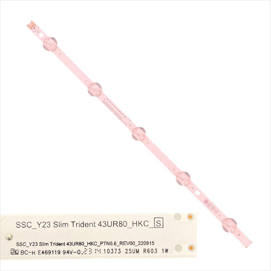 Tira 5 leds LG 43UR80006LJ SSC_Y23 Slim Trident 43UR80_HKC_S swap de desmontaje