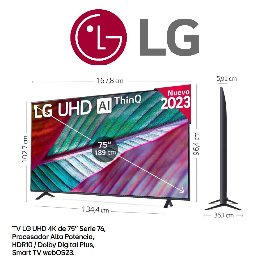 Despiece TV LG 75UR76006LL.BEUFLJP