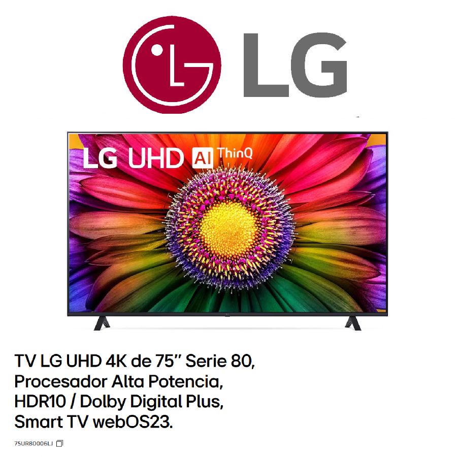 Despiece TV LG 75UR80006LJ