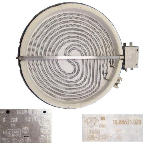 Resistencia Vitro 10.88631.020 60.23170.002 TEKA 600/510 4 P.V.T.R 1700w 220 - 230V 20 cms SWAP / DESMONTAJE