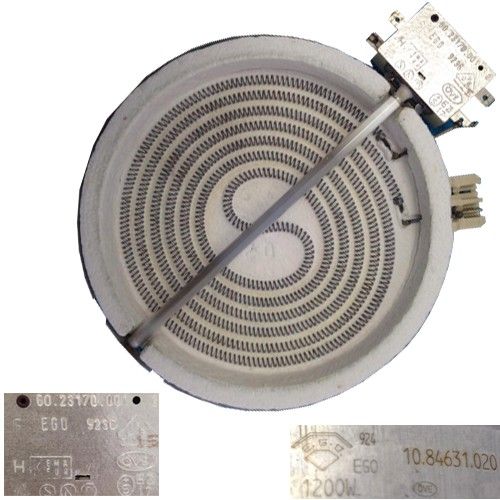 Resistencia Vitro 10.84631.020 60.23170.001 TEKA 600/510 4 P.V.T.R 1200w 220-230V 16,5 cms SWAP / DESMONTAJE