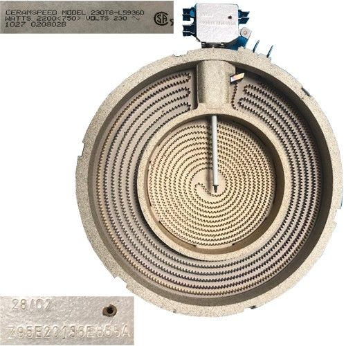 Resistencia Doble Fuego Vitro Z95E20136E655A CATA TCD604VIB 23 cms SWAP/USADA
