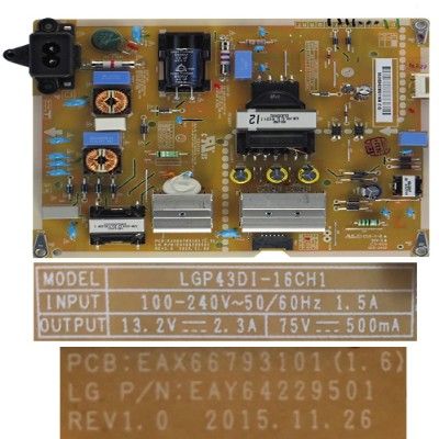 Fuente Alimentación LG EAY64229501 EAX66793101 (1.6) LGP43DI-16CHI