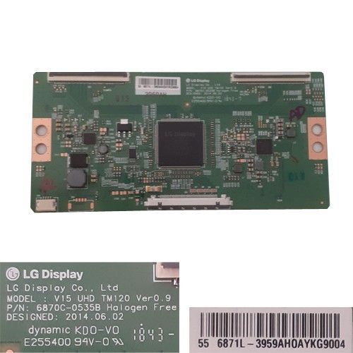 Placa Tcon 6870C-0535B, V15 UHD TM120 TOSHIBA 55V5863DG