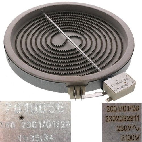 Resistencia Vitro 2302032911 7010056 Edesa 2VET-140 I 2100w 230V 23cms SWAP/USADO