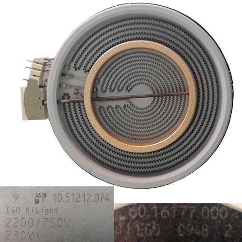 Resistencia Vitro 10.51212.074, 60.1677.000,  Beko HIC64402E 2200/750w 230V 23cms SWAP/USADO