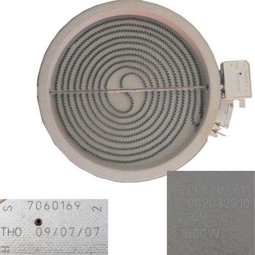 Resistencia Vitro 2002032910, 7060169, Beko HIC64402E 1800w 230V 20cm
