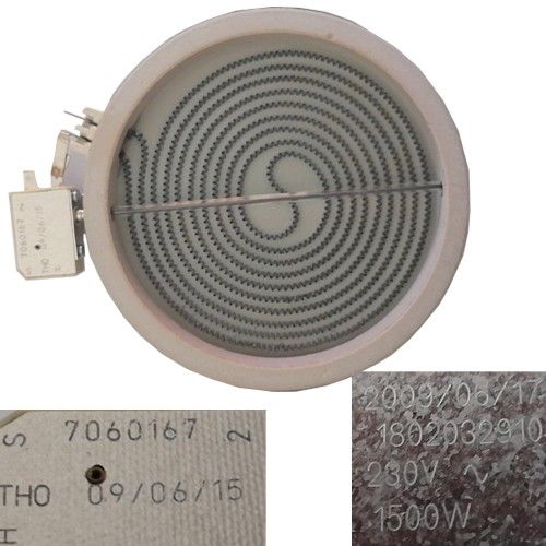 Resistencia Vitro 1802032910, 7060167, Beko HIC64402E 1500w 230V 18cms