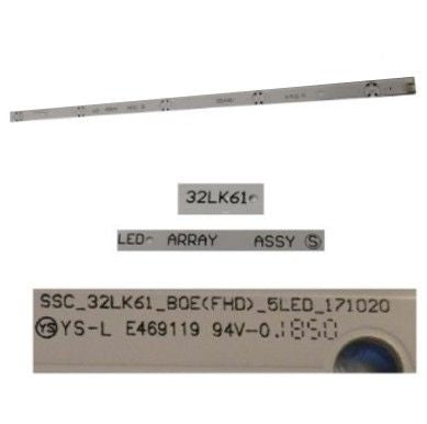 Tira 5 leds SSC_32LK61_BOE(FHD)_5LED_171020 LG 32LK6200PLA