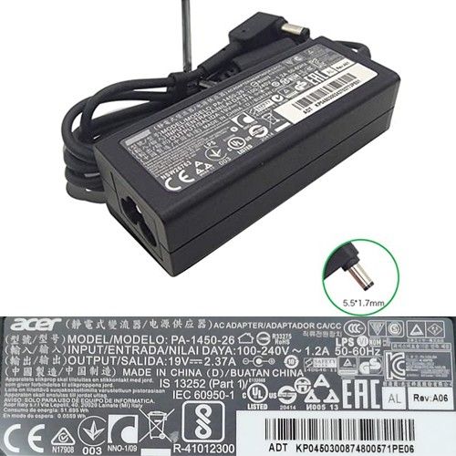 AC Adapter, Cargador... Acer PA-1450-26 19V Black SWAP/USADO