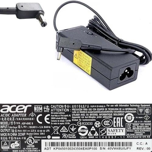 AC Adapter, Cargador... Acer ADP-45HE B 19V Black SWAP/USADO