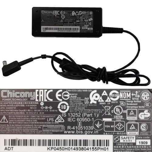 AC Adapter, Cargador... Chicony A18-045N2A 19V Black SWAP/USADO