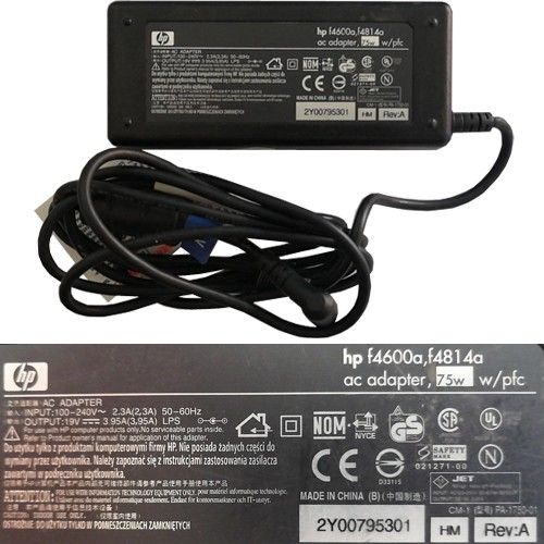 AC Adapter, Cargador... HP PA-1750-01 19V Black SWAP/USADO