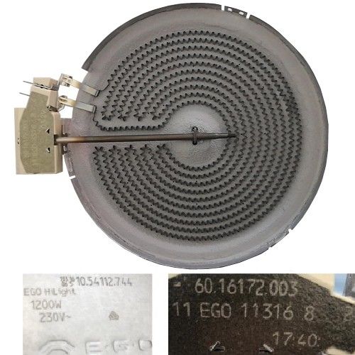 Resistencia Vitro 10.54112.744 60.16172.003 Zanussi Z6123IOK 1200w 230V 16 cms SWAP/DESMONTAJE