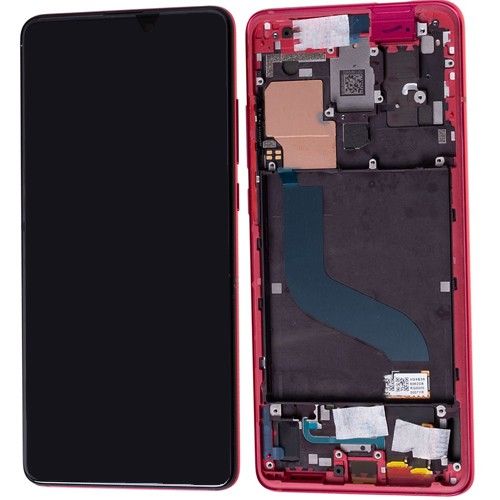 Display + Táctil + Marco/Frame Rojo, Pantalla Completa OLED Xiaomi Mi 9t, Mi 9t pro, Redmi k20 pro