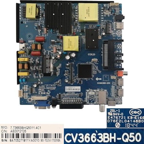 Placa Main VC3663BH-Q50, AE0012126, Blualta BL-F50-FHD/SQY