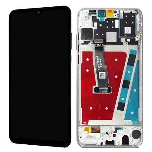 Pantalla Completa, Lcd + táctil balnco + frame, Huawei P30 lite, Nova 4e... Con marco-carcasa frontal.