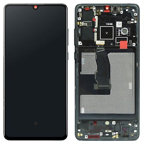 Pantalla Completa, Lcd + táctil negro + frame negro, Huawei P30 ( ELE-L29 )... Con marco-carcasa frontal.