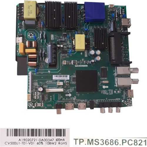 Placa Main TP.MS3686.PC821, CV5001-T01-V01 Nevir NVR-7902-504K2-N
