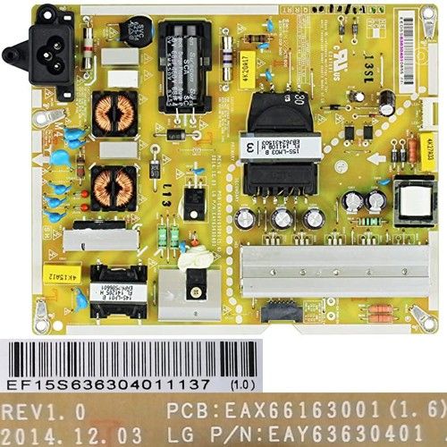 Fuente Alimentación EAX66163001 (1.6), EAY63630401, LG 40LF630V