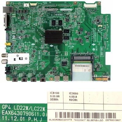 Placa Main LG EBT62013827, EAX64307906 (1.0), LC320EUN-SEM2, 6900L-0510F, LG 32LS570S, LG 32LS570S-ZB