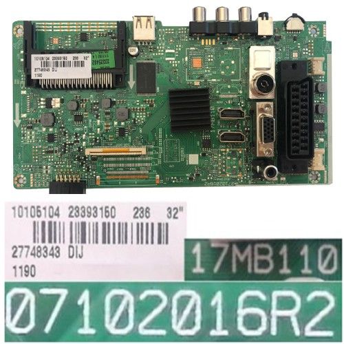 Placa Main 17MB110, 07102016R2, 10105104 23393150, Telefunken TE32287B35TXD