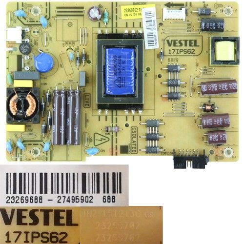 Fuente Alimentación VESTEL 17IPS62, 23269702, 23269688, Telefunken TE32265B301C10D