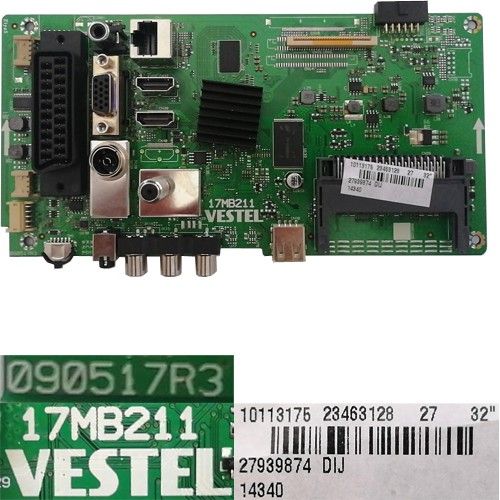 Placa Main Vestel 17MB211, 090517R3, 23463128, Telefunken TE32269B38Y2D