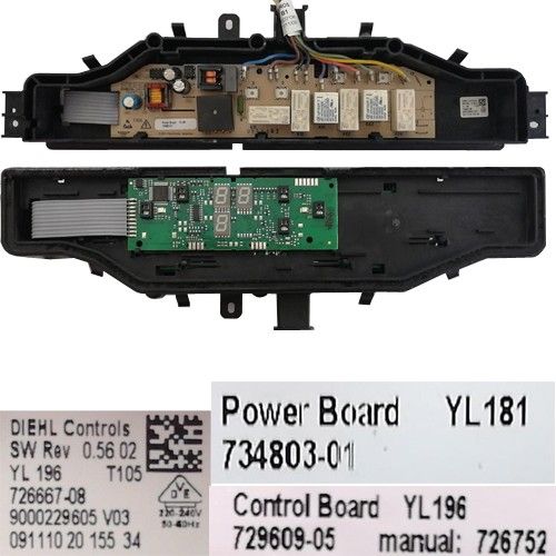 Modúlo Electrónico Mandos 9000229605 V03, 734803-01, 729609-05, Balay 3EB712L/01