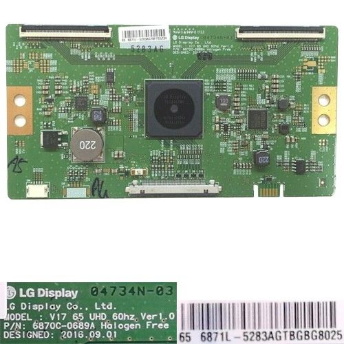 Placa T-Con 6870C-0689A, 6871L-5283AGTBGB8025, LG 65UJ620V