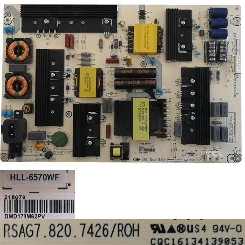 Fuente Alimentación RSAG7.820.7426/ROH, CQC16134139053, HLL-6570WF, Hisense H65N5300